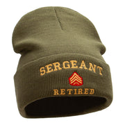 Sergeant Retired Embroidered Long Knitted Beanie