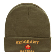 Sergeant Retired Embroidered Long Knitted Beanie