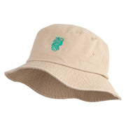 Forest Druid Emblem Embroidered Unisex Cotton Bucket Hat - Khaki M