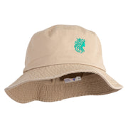 Forest Druid Emblem Embroidered Unisex Cotton Bucket Hat - Khaki M