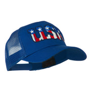 USA American Flat Letters Embroidered Cap