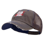 Never Sleep Again Embroidered Low Profile Special Cotton Mesh Cap - Brown OSFM