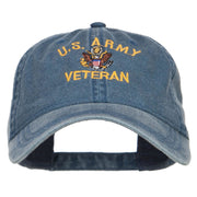 US Army Veteran Military Embroidered Washed Cap