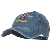 US Army Veteran Military Embroidered Washed Cap