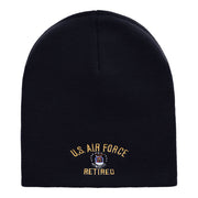 U.S. Air Force Retired Embroidered 8 Inch Short Beanie Made In USA