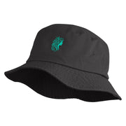 Forest Druid Emblem Embroidered Unisex Cotton Bucket Hat - Charcoal M