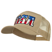 USA American Flat Letters Embroidered Cap