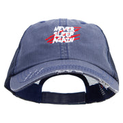 Never Sleep Again Embroidered Low Profile Special Cotton Mesh Cap - Navy OSFM