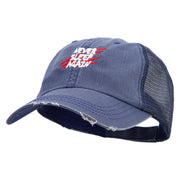 Never Sleep Again Embroidered Low Profile Special Cotton Mesh Cap - Navy OSFM