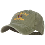 US Army Veteran Military Embroidered Washed Cap