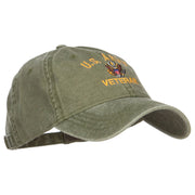 US Army Veteran Military Embroidered Washed Cap