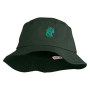 Forest Druid Emblem Embroidered Unisex Cotton Bucket Hat - Dark Green M