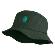 Forest Druid Emblem Embroidered Unisex Cotton Bucket Hat - Dark Green M