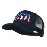 USA American Flat Letters Embroidered Cap