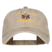 US Army Veteran Military Embroidered Washed Cap