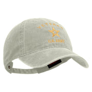 Licensed U.S. Army Veteran Military Embroidered Washed Solid Pigment Dyed Cotton Twill Brass Buckle Cap - Stone OSFM
