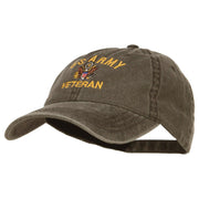 US Army Veteran Military Embroidered Washed Cap