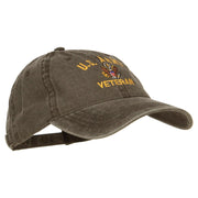 US Army Veteran Military Embroidered Washed Cap