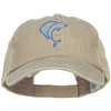 Blue Marlin Outline Embroidered Washed Trucker Cap