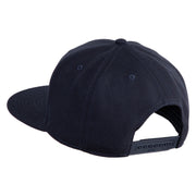 Arcane Eye Embroidered Wool Blend Flat Bill Snapback Cap - Navy OSFM