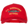 US Submarine Retired Military Embroidered Solid Cotton Mesh Pro Cap