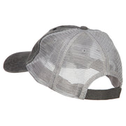 Blue Marlin Outline Embroidered Washed Trucker Cap