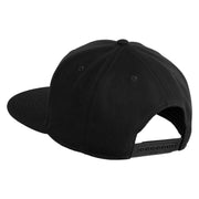 Arcane Eye Embroidered Wool Blend Flat Bill Snapback Cap - Black OSFM