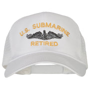 US Submarine Retired Military Embroidered Solid Cotton Mesh Pro Cap