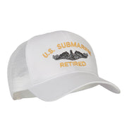 US Submarine Retired Military Embroidered Solid Cotton Mesh Pro Cap