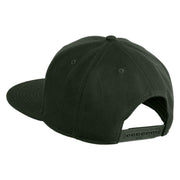 Arcane Eye Embroidered Wool Blend Flat Bill Snapback Cap - Charcoal OSFM