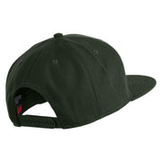 Arcane Eye Embroidered Wool Blend Flat Bill Snapback Cap - Charcoal OSFM