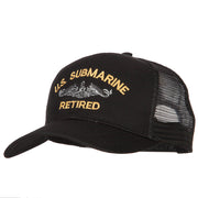 US Submarine Retired Military Embroidered Solid Cotton Mesh Pro Cap