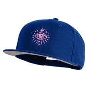 Arcane Eye Embroidered Wool Blend Flat Bill Snapback Cap - Royal OSFM