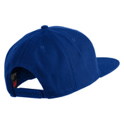 Arcane Eye Embroidered Wool Blend Flat Bill Snapback Cap - Royal OSFM