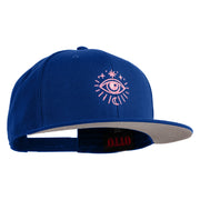 Arcane Eye Embroidered Wool Blend Flat Bill Snapback Cap - Royal OSFM