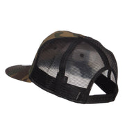 Subdued American Flag Patched Camo Snapback