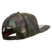 Subdued American Flag Patched Camo Snapback