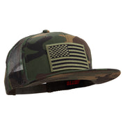 Subdued American Flag Patched Camo Snapback