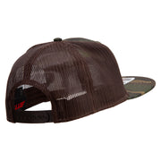 Subdued American Flag Patched Camo Snapback