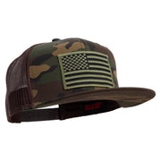 Subdued American Flag Patched Camo Snapback