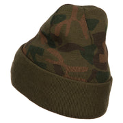 US Coast Guard Veteran Military Embroidered Camo Long Beanie