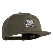 Nat 20 Dice Roll Embroidered 5 Panel Cotton Flat Bill Cap - Olive OSFM