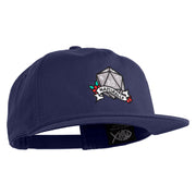 Nat 20 Dice Roll Embroidered 5 Panel Cotton Flat Bill Cap - Navy OSFM