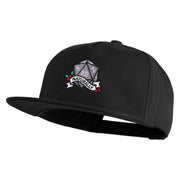 Nat 20 Dice Roll Embroidered 5 Panel Cotton Flat Bill Cap - Black OSFM