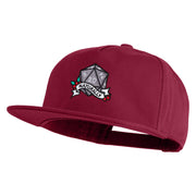 Nat 20 Dice Roll Embroidered 5 Panel Cotton Flat Bill Cap - Burgundy OSFM