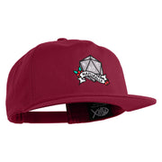 Nat 20 Dice Roll Embroidered 5 Panel Cotton Flat Bill Cap - Burgundy OSFM