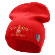 Licensed US Navy CPO Retired Embroidered Short Beanie Made in USA