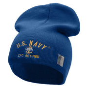 Licensed US Navy CPO Retired Embroidered Short Beanie Made in USA