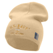 Licensed US Navy CPO Retired Embroidered Short Beanie Made in USA