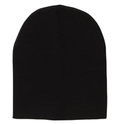 8 Inch Solid Knit Short Beanie Made in USA